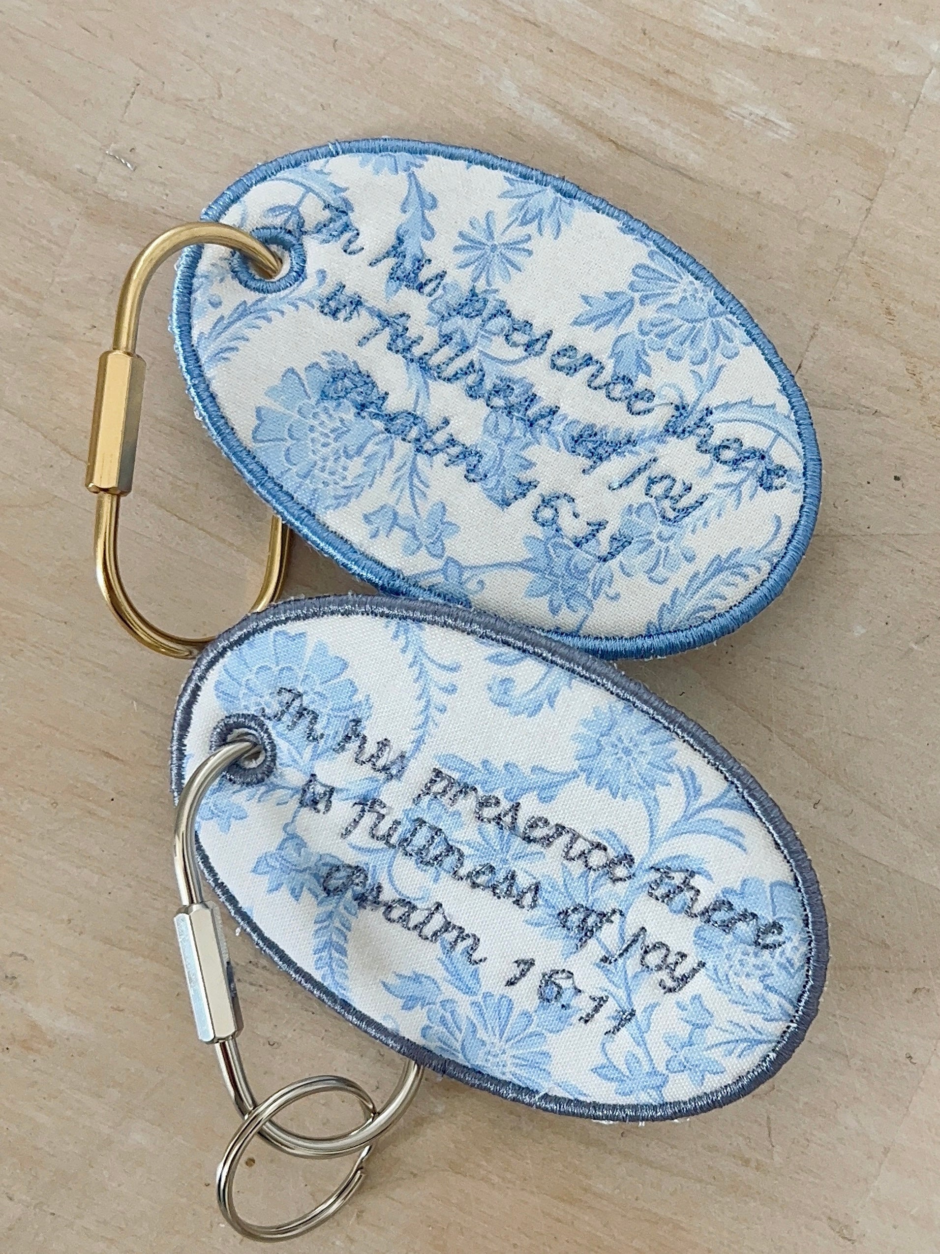 Bag Tag | Psalm 16:11 | Embroidery