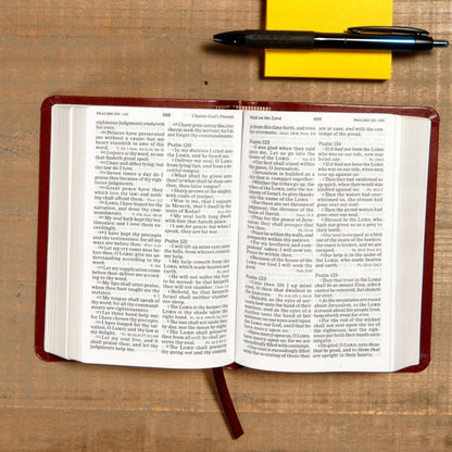 KJV Large Print Compact Reference Bible. Brown Leather Touch | MEN