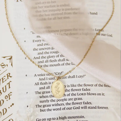 NEW! Flower Necklace, Isaiah 40:8 Necklace